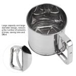 Anubhav Janni Steel Baking Flour Sifter Stainless Double Layer Manual Sifter Sieve Cup Strainer Sugar Powder Shaker Strainer Hand Kitchen Cooking Tool Handheld Fine Mesh Round (Pack Of 1 Pcs) - Image 2