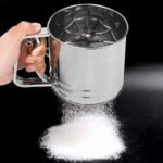 Anubhav Janni Steel Baking Flour Sifter Stainless Double Layer Manual Sifter Sieve Cup Strainer Sugar Powder Shaker Strainer Hand Kitchen Cooking Tool Handheld Fine Mesh Round (Pack Of 1 Pcs) - Image 4