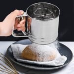 Anubhav Janni Steel Baking Flour Sifter Stainless Double Layer Manual Sifter Sieve Cup Strainer Sugar Powder Shaker Strainer Hand Kitchen Cooking Tool Handheld Fine Mesh Round (Pack Of 1 Pcs) - Image 5
