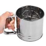 Anubhav Janni Steel Baking Flour Sifter Stainless Double Layer Manual Sifter Sieve Cup Strainer Sugar Powder Shaker Strainer Hand Kitchen Cooking Tool Handheld Fine Mesh Round (Pack Of 1 Pcs) - Image 6