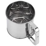 Anubhav Janni Steel Baking Flour Sifter Stainless Double Layer Manual Sifter Sieve Cup Strainer Sugar Powder Shaker Strainer Hand Kitchen Cooking Tool Handheld Fine Mesh Round (Pack Of 1 Pcs) - Image 7