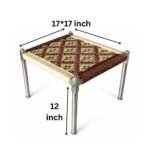 Anubhav Janni Folding Stainless Steel Stool Handwoven Rope Charpai for Home and Outdoor Use with Metal Legs Traditional Low Height Seating Living Room Balcony Patio Multipurpose (Pack Of 1 Pcs) - Image 3