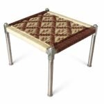 Anubhav Janni Folding Stainless Steel Stool Handwoven Rope Charpai for Home and Outdoor Use with Metal Legs Traditional Low Height Seating Living Room Balcony Patio Multipurpose (Pack Of 1 Pcs) - Image 4