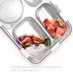 Anubhav Janni Tokyo Buffet Lunch Box Leak Proof BPA Free Stainless Steel For School Office With Spoon Chopsticks Adults Kids Durable Portable Freezer Dishwasher Safe (Pack Of 1 Pcs) - Image 5