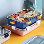 Anubhav Janni Tokyo Buffet Lunch Box Leak Proof BPA Free Stainless Steel For School Office With Spoon Chopsticks Adults Kids Durable Portable Freezer Dishwasher Safe (Pack Of 1 Pcs) - Image 7