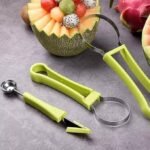 Anubhav Janni 4 In 1 Fruit Scooper Melon Baller Scoop Set Stainless Steel Scooper Carving Knife Digging Spoon Cutter Tool For Ice Cream Sorbet Ball Spoon Double Sided (Pack Of 1 Pcs) - Image 4
