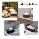 Anubhav Janni Wooden Tissue Box Holder Paper Organizer for Car Decor Home Wood Plastic Rectangle Shape Cover Napkin Case Dispenser Wooden (Pack Of 1 Pcs) - Image 3