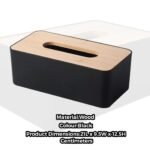 Anubhav Janni Wooden Tissue Box Holder Paper Organizer for Car Decor Home Wood Plastic Rectangle Shape Cover Napkin Case Dispenser Wooden (Pack Of 1 Pcs) - Image 5