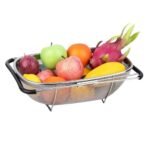 Anubhav Janni Stainless Steel Adjustable Kitchen Sink Drain Basket Expandable Rack Multipurpose for Washing Vegetables Fruits Quick Draining Durable Over Sink Strainer Basket (Pack Of 1 Pcs) - Image 2