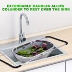 Anubhav Janni Stainless Steel Adjustable Kitchen Sink Drain Basket Expandable Rack Multipurpose for Washing Vegetables Fruits Quick Draining Durable Over Sink Strainer Basket (Pack Of 1 Pcs) - Image 4