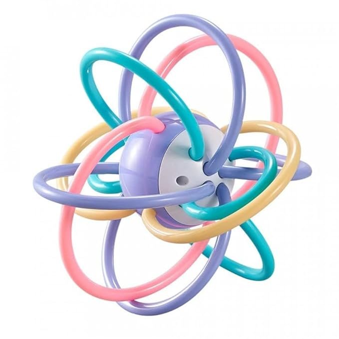 Anubhav Janni Baby Sensory Teether Ball Soft Rattle Rings for Grasping Chewing BPA-Free Infant Toy for 0-6 Months Safe Sensory ( pack of 1 ) Anubhav Janni Baby Sensory Teether Ball Soft Rattle Rings for Grasping Chewing BPA-Free Infant Toy for 0-6 Months Safe Sensory ( pack of 1 ) - Image 1
