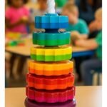 Anubhav Janni Baby Spinning Stacking Toys for Toddlers 1-3 Rainbow Ring Stacker Montessori Babies ( part of 1 ) - Image 2