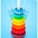 Anubhav Janni Baby Spinning Stacking Toys for Toddlers 1-3 Rainbow Ring Stacker Montessori Babies ( part of 1 ) - Image 7