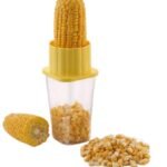 Anubhav Janni Corn Stripper Plastic Peeler with Container Masala Spoons Stripper Cutter Seeds Remover Stainless Steel Blade Exclusive ABS Made in India Unbreakable (Pack of 1 Pcs)