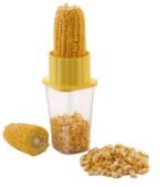 Anubhav Janni Corn Stripper Plastic Peeler with Container Masala Spoons Stripper Cutter Seeds Remover Stainless Steel Blade Exclusive ABS Made in India Unbreakable (Pack of 1 Pcs)