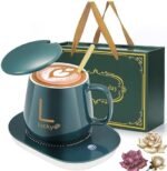 Anubhav Janni Cup Heater With Spoon Mug Coffee Warmer Electric for Desk with Auto Shut Off and Spoon Smart Beverage Beverages Portable Drink Plate Home Office Use (Pack Of 1 Pcs)