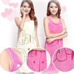 Anubhav Janni Womens Wearble Bath Towel Lady Elegant Wearable Magic Soft Convenient Towels Dress Spa Body Wrap Microfiber with Straps Heart Print Pattern Bathrobe For Girls (Pack Of 1 Pcs) - Image 3