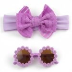 Anubhav Janni Baby Toddler Sunflower Sunglasses Headband Gift Set Stretchy Bow Headband Fashion Beach Sunglasses Baby Shower Gift for Kids photoshoot props for baby girl ( pack of 1 )
