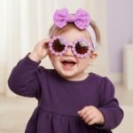 Anubhav Janni Baby Toddler Sunflower Sunglasses Headband Gift Set Stretchy Bow Headband Fashion Beach Sunglasses Baby Shower Gift for Kids photoshoot props for baby girl ( pack of 1 ) - Image 3