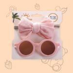Anubhav Janni Baby Toddler Sunflower Sunglasses Headband Gift Set Stretchy Bow Headband Fashion Beach Sunglasses Baby Shower Gift for Kids photoshoot props for baby girl ( pack of 1 ) - Image 5