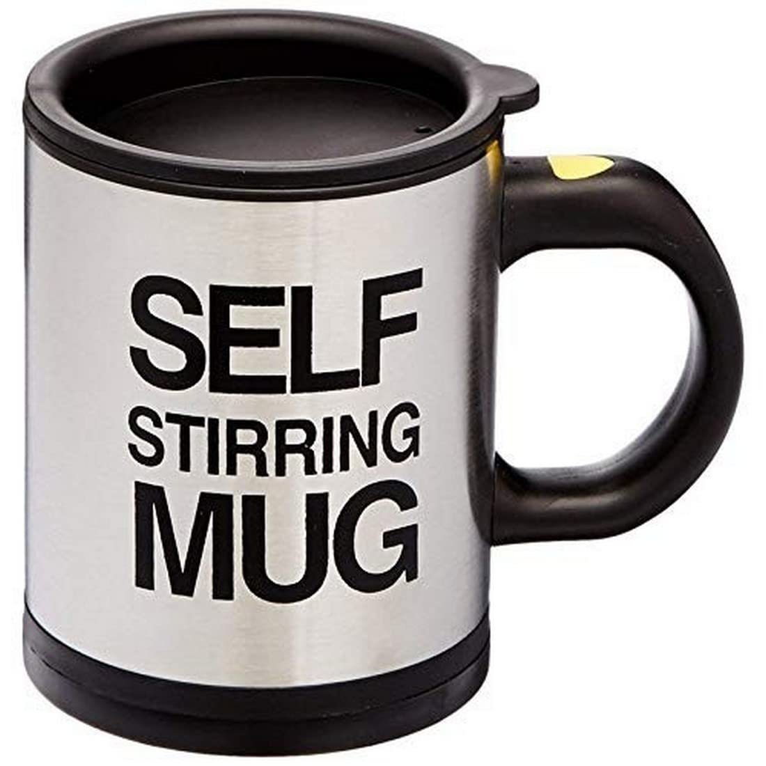 Anubhav Janni Self Mug Food Grade Hygienic Black Automatic Stirring Coffee With Lid Electric Mixing Cup Stainless Steel Double Wall Self Spinning Cyclone Stirrer Coffee Tea Milk (Pack Of 1 Pcs) Anubhav Janni Self Mug Food Grade Hygienic Black Automatic Stirring Coffee With Lid Electric Mixing Cup Stainless Steel Double Wall Self Spinning Cyclone Stirrer Coffee Tea Milk (Pack Of 1 Pcs) - Image 1