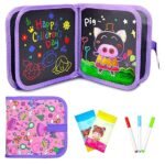 Anubhav Janni 6 Pages Erasable Slate Book for Kids with 3 Washable Markers and Wet Wipes - Reusable Drawing Chalk Pad for Toddlers Preschoolers ( pack of 1 )