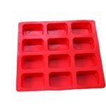 Anubhav Janni 12 Cup Square Silicon Muffin Silicone Soap Making Circle Square Oval Heart Brownies Cupcake Cheesecake Cornbread Molds Tray Cake Mold Making Cupcake Chocolate (Pack Of 1 Pcs)