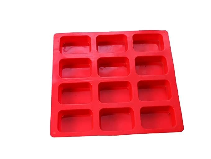 Anubhav Janni 12 Cup Square Silicon Muffin Silicone Soap Making Circle Square Oval Heart Brownies Cupcake Cheesecake Cornbread Molds Tray Cake Mold Making Cupcake Chocolate (Pack Of 1 Pcs) Anubhav Janni 12 Cup Square Silicon Muffin Silicone Soap Making Circle Square Oval Heart Brownies Cupcake Cheesecake Cornbread Molds Tray Cake Mold Making Cupcake Chocolate (Pack Of 1 Pcs) - Image 1