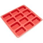 Anubhav Janni 12 Cup Square Silicon Muffin Silicone Soap Making Circle Square Oval Heart Brownies Cupcake Cheesecake Cornbread Molds Tray Cake Mold Making Cupcake Chocolate (Pack Of 1 Pcs) - Image 5