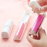 Anubhav Janni Lint Remover Roller Portable Manual Reusable For Clothes Carpet Hair Couch Cloth Roller Washable Folding Travel Sticky Dust Picker Cleaner Brush with Cover Clothes (Pack Of 2 Pcs) - Image 6