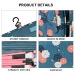 Anubhav Janni Nylon Hanging Toiletry Cosmetic Bag Travel Kit Make Up Organizer Makeup Pouch for Women and Girls Waterproof Ladies Case Travelling Storage Inner Ware Brush Holder (Pack Of 1 Pcs) - Image 5