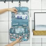 Anubhav Janni Nylon Hanging Toiletry Cosmetic Bag Travel Kit Make Up Organizer Makeup Pouch for Women and Girls Waterproof Ladies Case Travelling Storage Inner Ware Brush Holder (Pack Of 1 Pcs) - Image 7