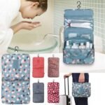 Anubhav Janni Nylon Hanging Toiletry Cosmetic Bag Travel Kit Make Up Organizer Makeup Pouch for Women and Girls Waterproof Ladies Case Travelling Storage Inner Ware Brush Holder (Pack Of 1 Pcs) - Image 9