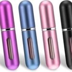 Anubhav Janni Leak Proof Travel Friendly Fragrance Refillable Mini Perfume Spray Bottle Portable Scent Atomizer Pump Case Pocket Size Easy Carry Durable Container for Outdoor Use Pack of 4 Pcs