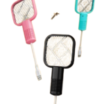 Anubhav Janni 2 In 1 Mini Mosquito Racket Kill Bat USB Rechargeable Portable Bug Zapper Electric Fly Swatter Safe For Indoor Outdoor Use Multifunctional Lamp (Multicolor) (Pack Of 1 Pcs)