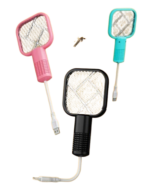 Anubhav Janni 2 In 1 Mini Mosquito Racket Kill Bat USB Rechargeable Portable Bug Zapper Electric Fly Swatter Safe For Indoor Outdoor Use Multifunctional Lamp (Multicolor) (Pack Of 1 Pcs)
