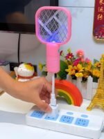 Anubhav Janni 2 In 1 Mini Mosquito Racket Kill Bat USB Rechargeable Portable Bug Zapper Electric Fly Swatter Safe For Indoor Outdoor Use Multifunctional Lamp (Multicolor) (Pack Of 1 Pcs) - Image 4