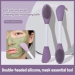 Anubhav Janni Deep Pore Cleaning Blackhead Removal Facial Cleansing Brush Silicone Face Scrubber Double Side Handheld Tool for Applying Mask Cream Mud Clay Gentle Skin Care Pack of 4 Pcs - Image 6