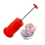 Anubhav Janni Hand Press Onion Chopper Vegetable Cutting Chopper  Manual Cutter with Stainless Steel Blades, Easy to Use for Chopping Onions Garlic Vegetables Durable Kitchen  (Pack Of 1 Pcs)