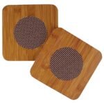 Anubhav Janni Wooden Square Heat Pot Pad Shape Heating Insulation Resistant Natural Bamboo Coaster Tableware Placemat Dining Table Utensils Bowl Tea Cup Office Home  (Pack Of 1 Pcs) - Image 2