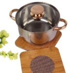 Anubhav Janni Wooden Square Heat Pot Pad Shape Heating Insulation Resistant Natural Bamboo Coaster Tableware Placemat Dining Table Utensils Bowl Tea Cup Office Home  (Pack Of 1 Pcs) - Image 4