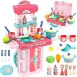 Anubhav Janni Plastic 3 in 1 Portable Pretend Food Party Role Cooking Kitchen Play Set Toy for Baby, Toodlers, Boys and Girls ( pack of 1 )