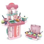 Anubhav Janni Plastic 3 in 1 Portable Pretend Food Party Role Cooking Kitchen Play Set Toy for Baby, Toodlers, Boys and Girls ( pack of 1 ) - Image 3