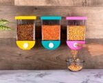 Anubhav Janni Push Storage Container (1100ml) Button Container Wall Mounted Container Punch Free Press Type Tank Wall Mount Container Kitchen Counter Table Drawer Desk (Pack Of 1 Pcs) - Image 4