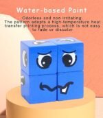 Anubhav Janni Wooden Emoji Face Changing Cube Puzzle Game Expression Matching Block Puzzles Building Logical Educational Training Toys Playing Cards for Kids ( pack of 1 ) - Image 6