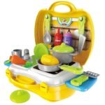 Anubhav Janni Plastic Luxury Kitchen Set Cooking Toy with Briefcase and Accessories for Kids ( pack of 1 )