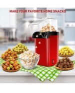 Anubhav Janni Popcorn Maker Machine Hot Air Oil Free Electric Popper with Measuring Cup Lid Healthy Snack Delicious Snacks Kids and Adults Healthy Snacks Ideal Home Kids (Pack Of 1 Pcs) - Image 4
