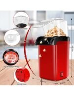 Anubhav Janni Popcorn Maker Machine Hot Air Oil Free Electric Popper with Measuring Cup Lid Healthy Snack Delicious Snacks Kids and Adults Healthy Snacks Ideal Home Kids (Pack Of 1 Pcs) - Image 5