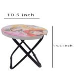 Anubhav Janni FoldableAlloy Steel Metal &Plastic Small Study Table for Kids Round Shape Cartoon Character Stool for Kids Girls and Boys Perfect Birthday Return Gift Item ( pack of 1 ) - Image 2