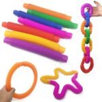 Anubhav Janni Pop Tube Set of 12 Sensory Fidget Toy Fidget Tube |Special Need Development Toys Motor Skills & Learning Stress Anxiety Relief Sensory Bendable Stemming Adjustable for Kids - Image 2
